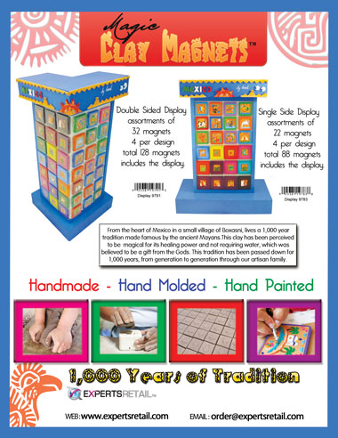 Magic Clay Magnets: Handmade - Hand Molded - Hnad Painted